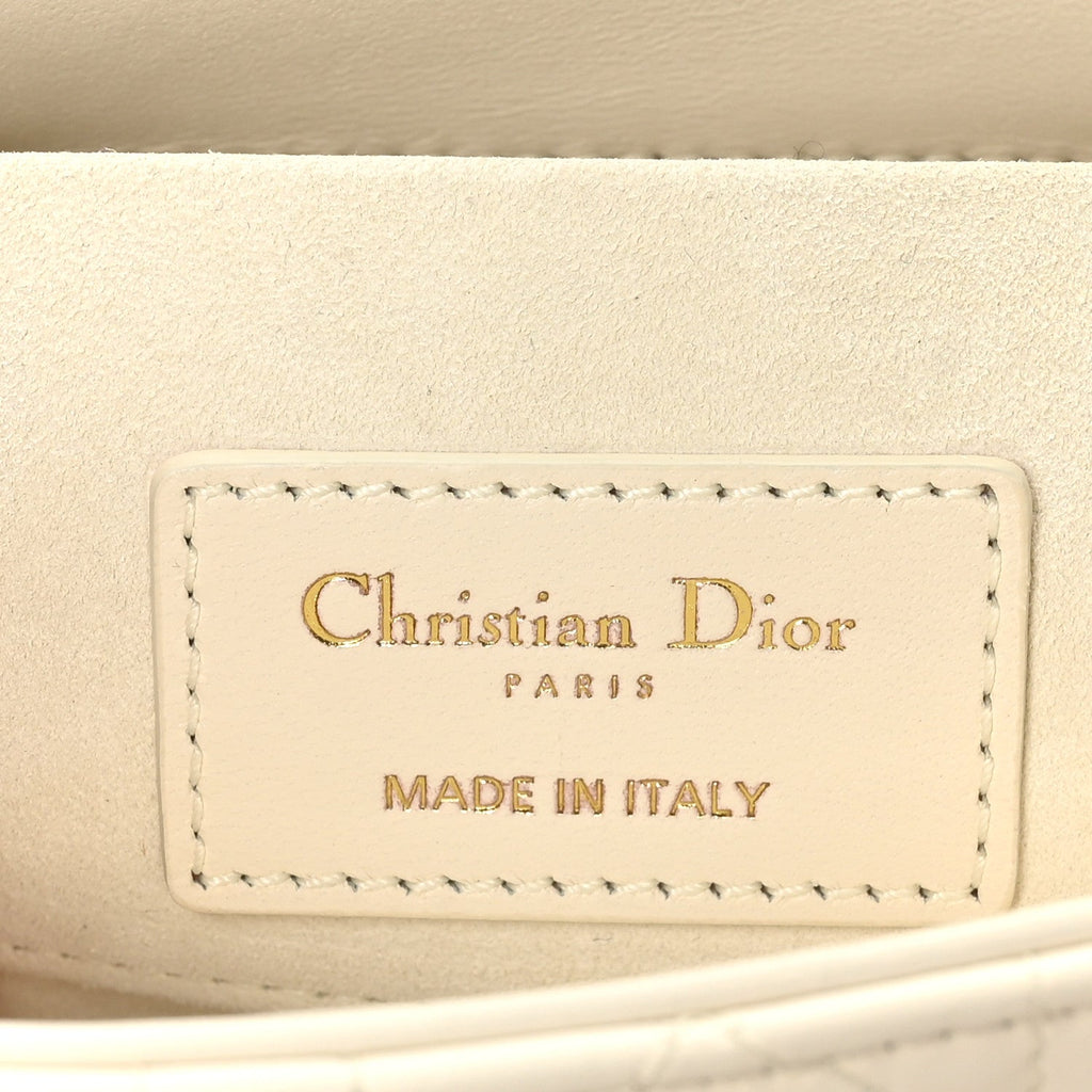 Christian Dior Lambskin Cannage Small Lady D-Joy Latte