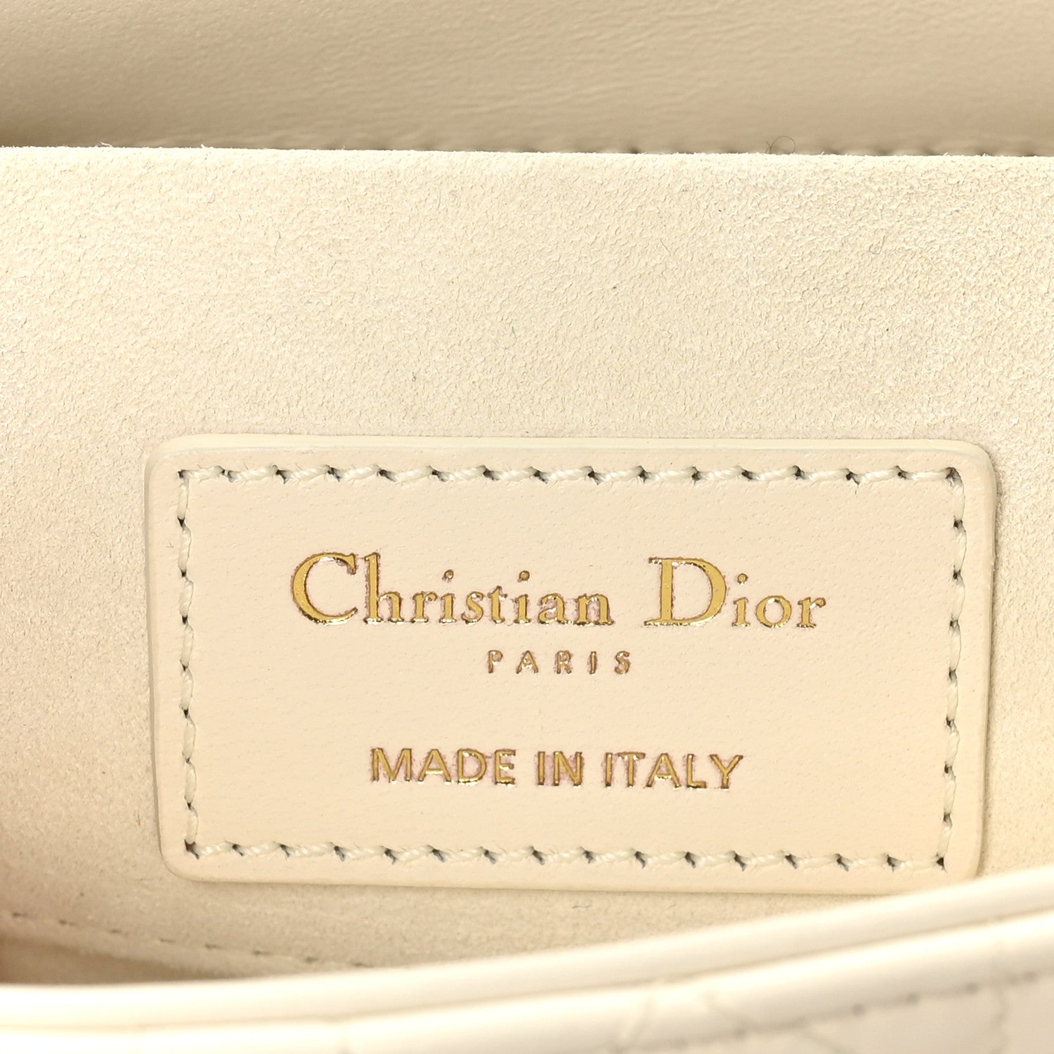 Christian Dior Lambskin Cannage Small Lady D-Joy Latte