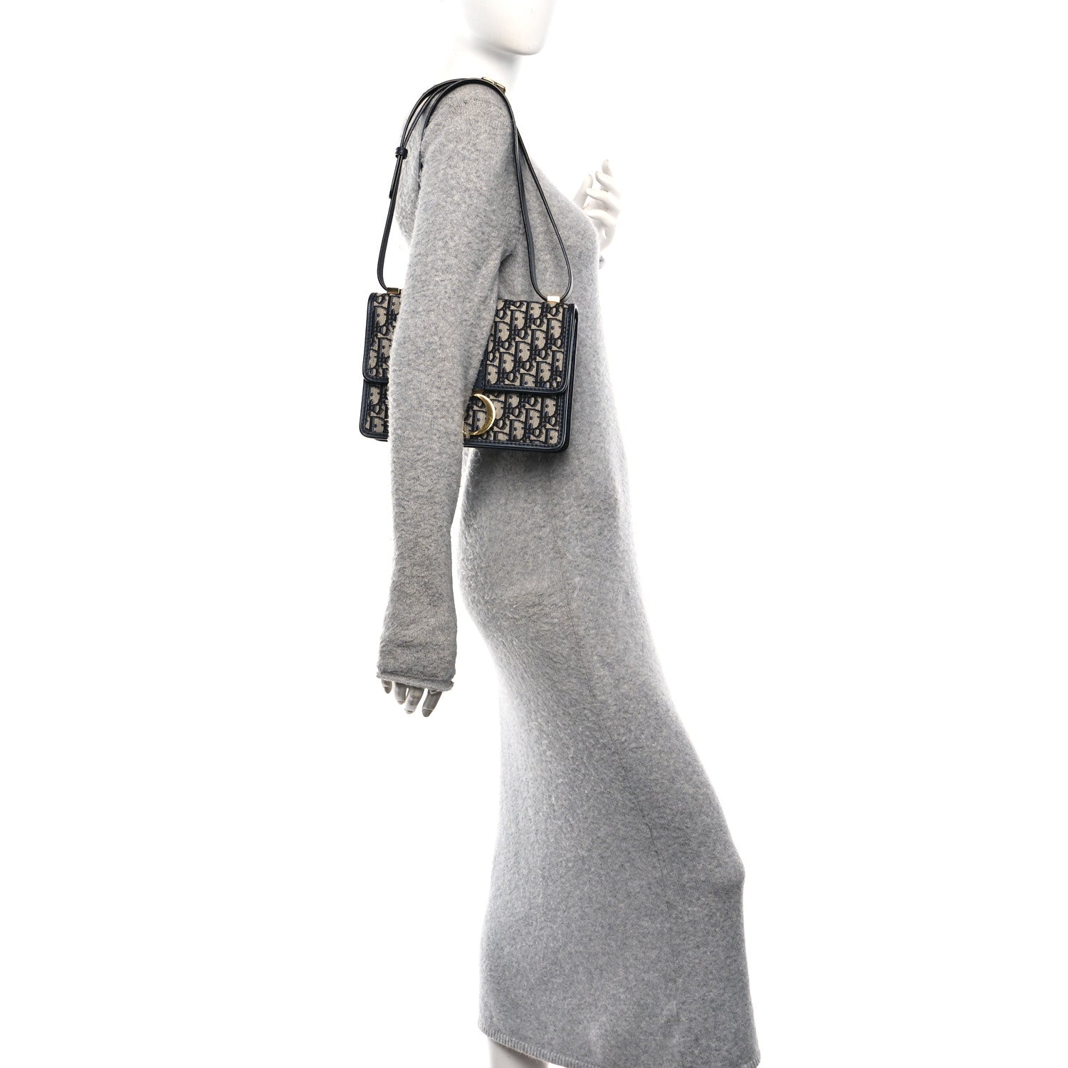 Christian Dior Oblique 30 Montaigne Flap Bag Blue
