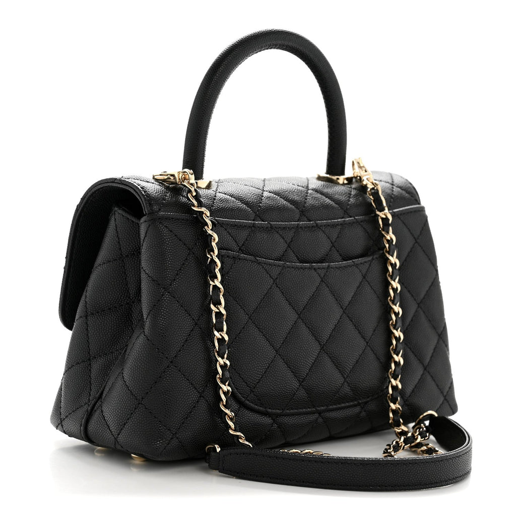 Chanel Caviar Quilted Mini Coco Handle Flap Black