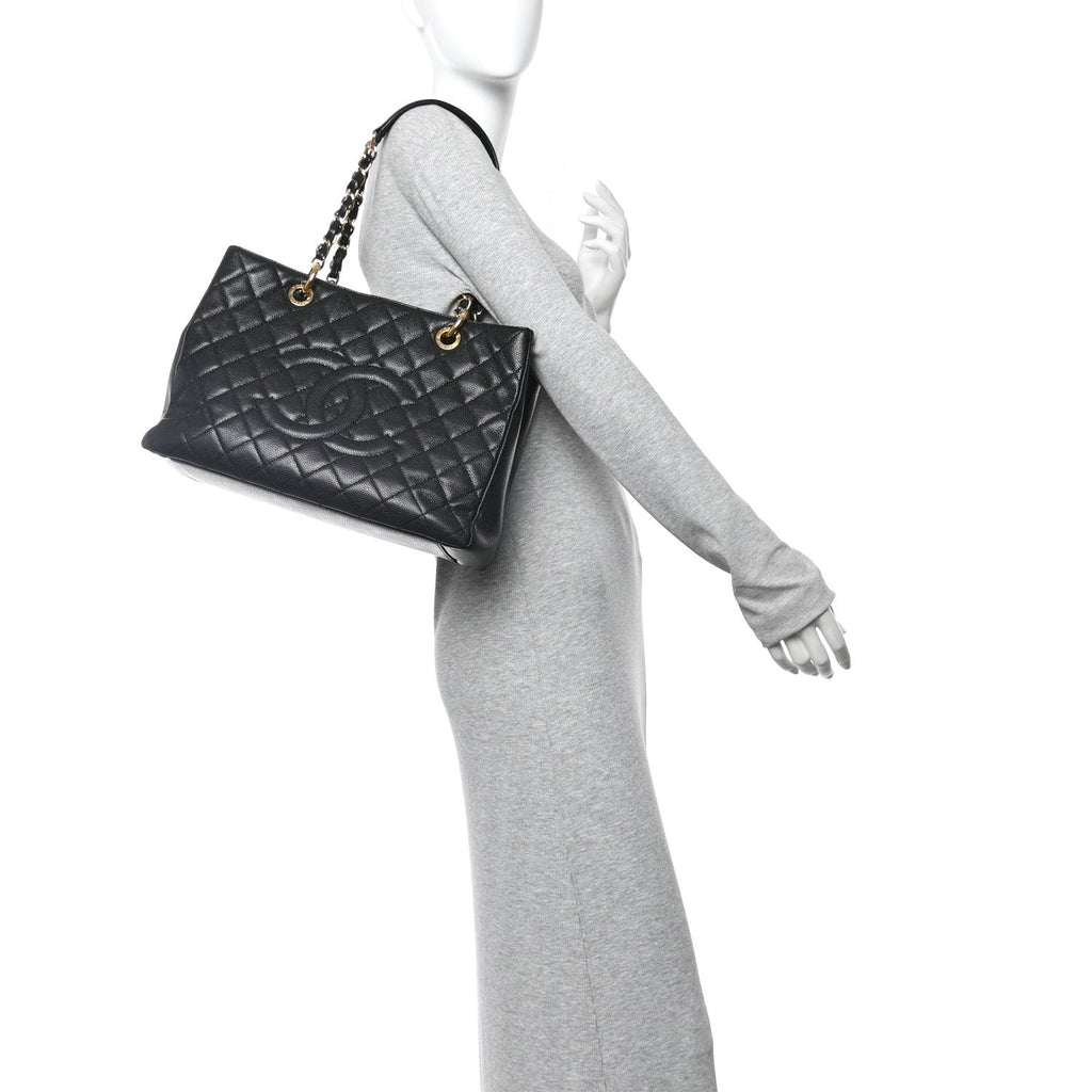 Chanel Caviar Quilted Grand Shopping Tote GST Black