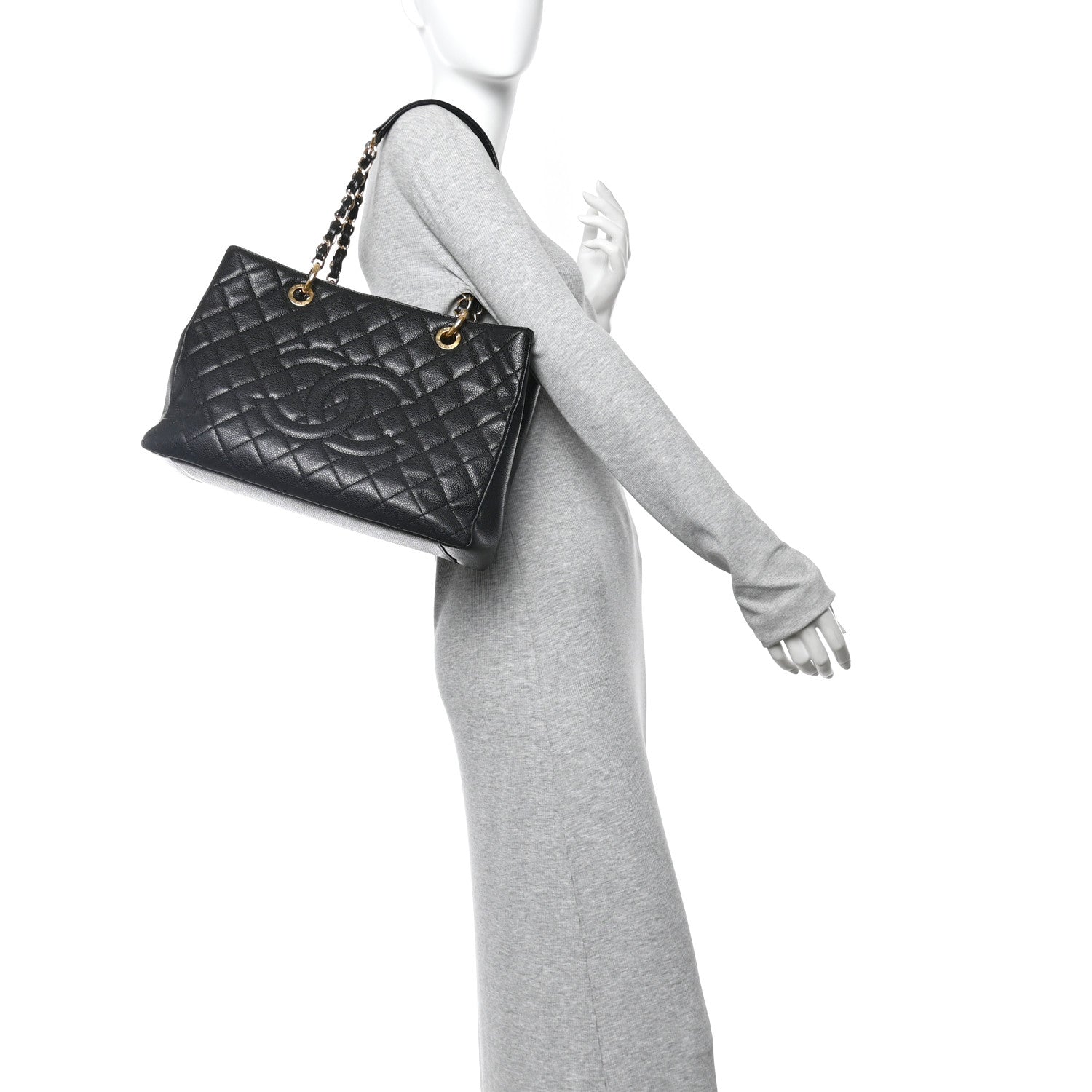 Chanel Caviar Quilted Grand Shopping Tote GST Black