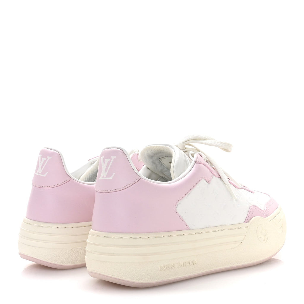 Louis Vuitton Calfskin Monogram LV Groovy Platform Sneakers 38 Pink