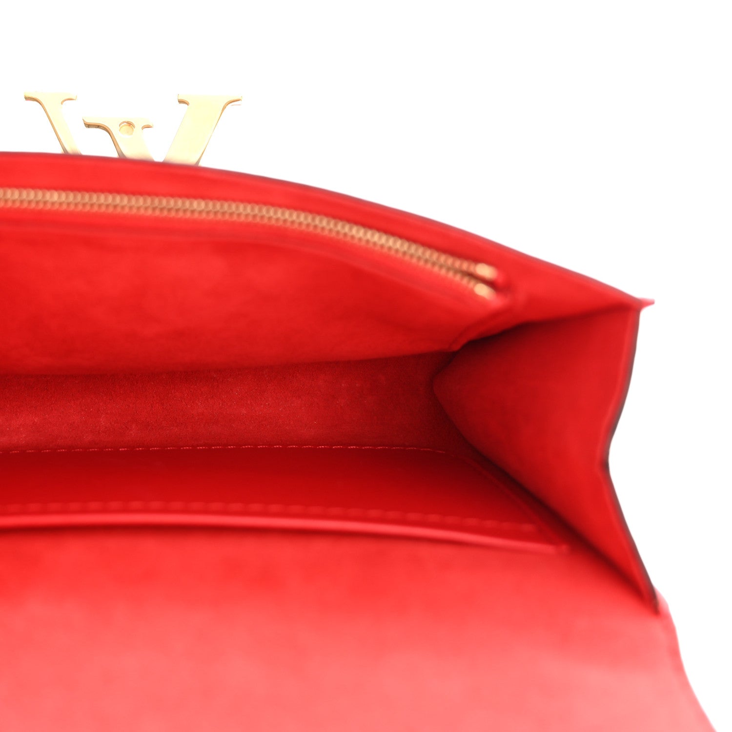 Louis Vuitton Calfskin Chain Louise MM Red
