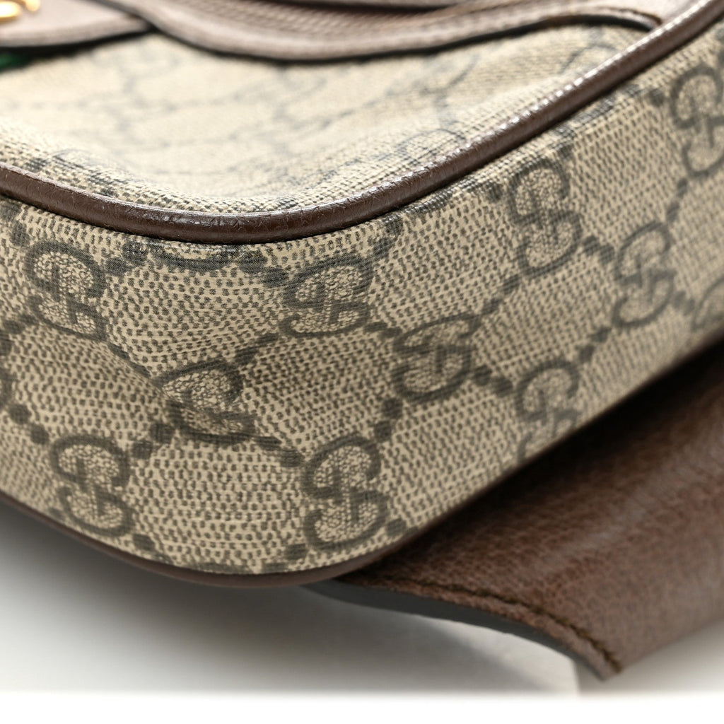 Gucci Soft GG Supreme Monogram Medium Ophidia Belt Bag Dark Brown