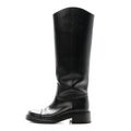 Calfskin Cap Toe CC Riding Boots 39 Black