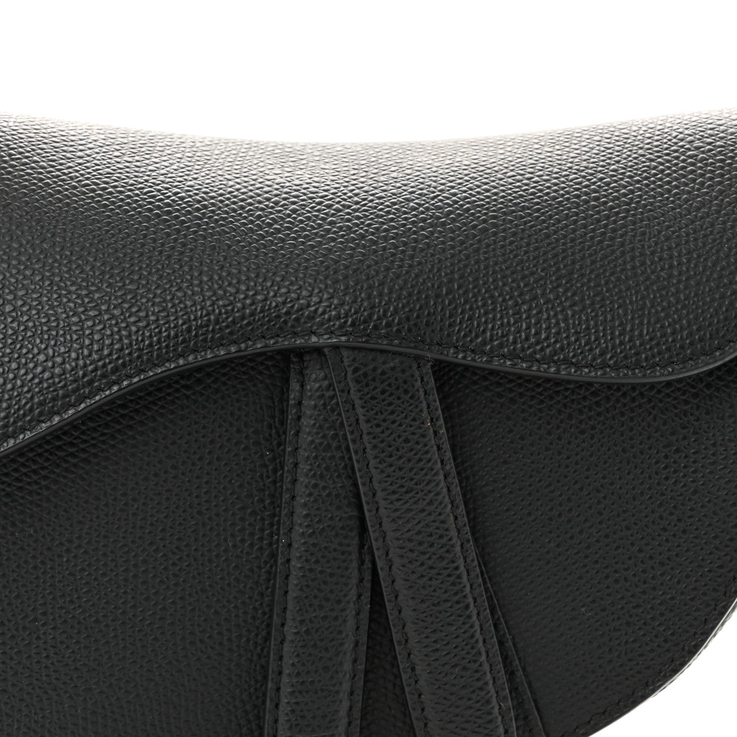Christian Dior Grained Calfskin Mini Saddle Bag Black