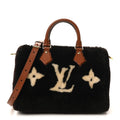 Louis Vuitton Shearling Monogram LV Ski Cozygram Speedy Bandouliere 25 Chocolate Cream