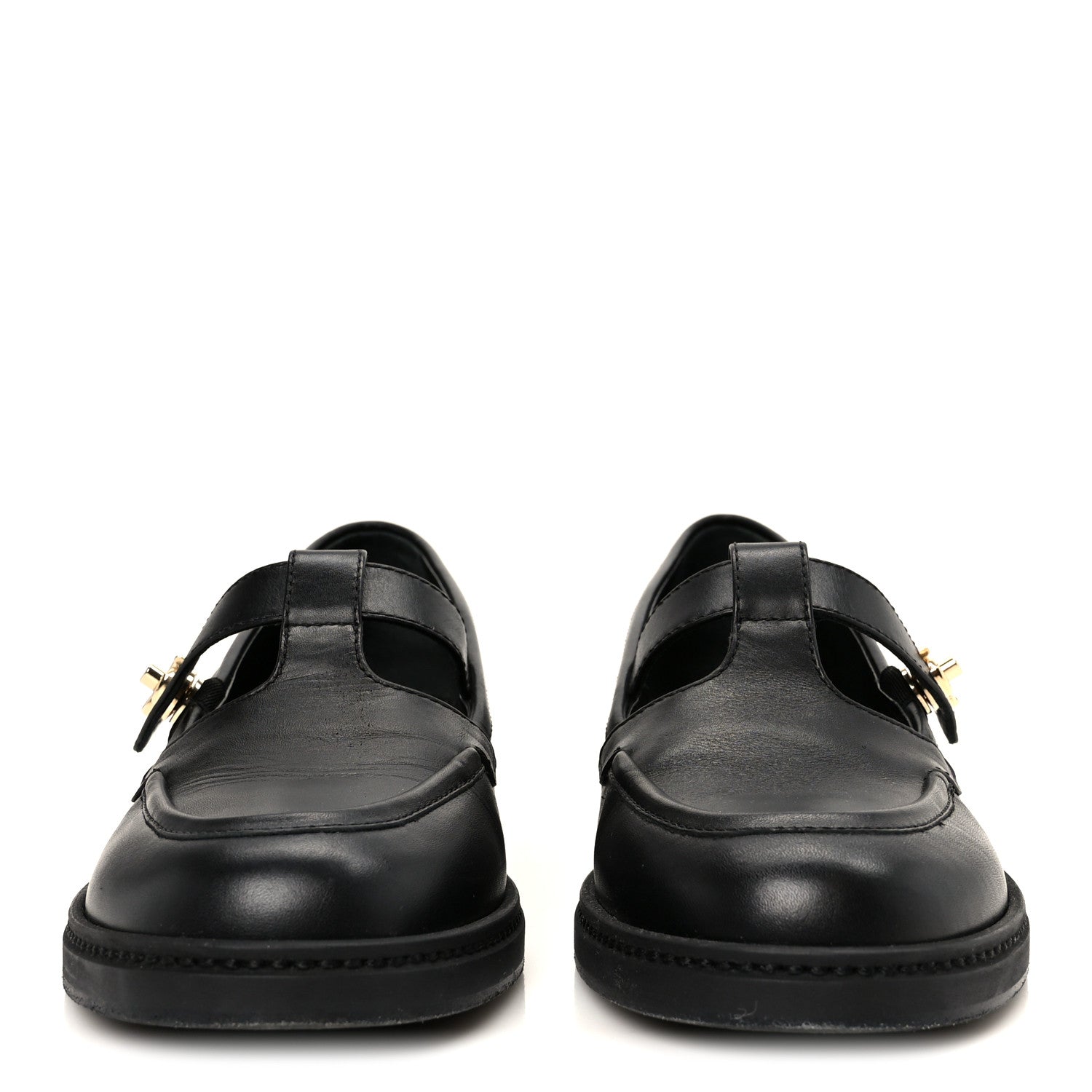 Calfskin CC Turnlock Moccasins 40 Black