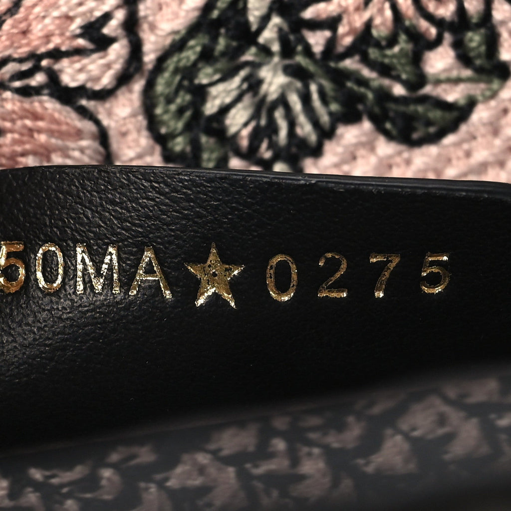 Christian Dior Canvas Embroidered Mini Book Tote With Strap Pink Multicolor