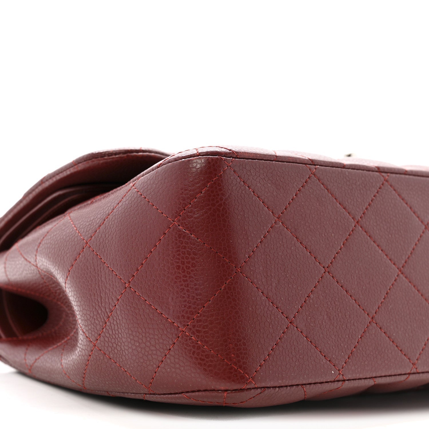 Chanel Caviar Quilted Jumbo Double Flap Dark Red