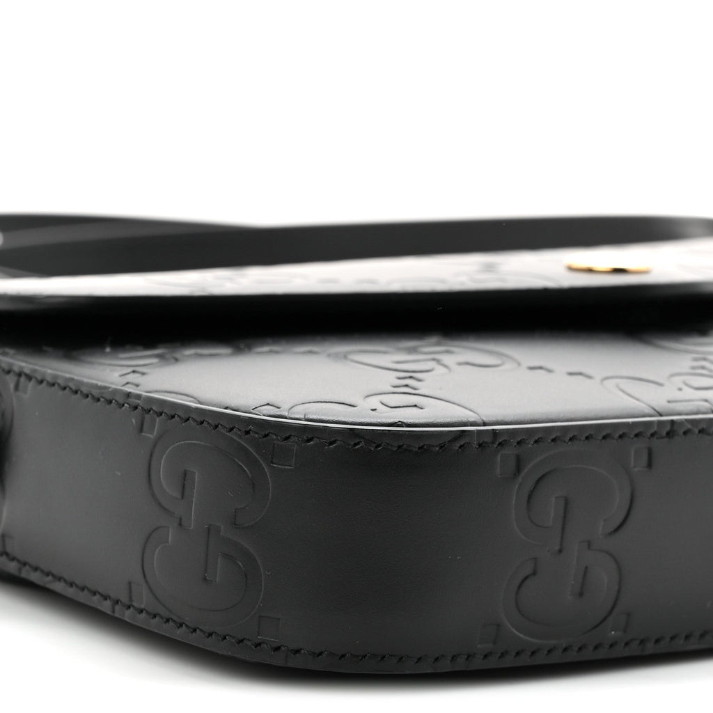 Gucci Gilbert Calfskin GG Super Mini Shoulder Bag Black
