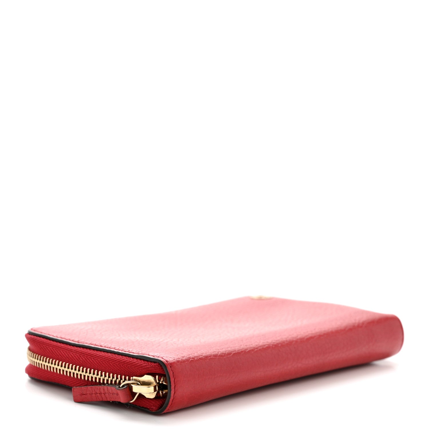 Gucci Dollar Calfskin GG Zip Around Wallet Red