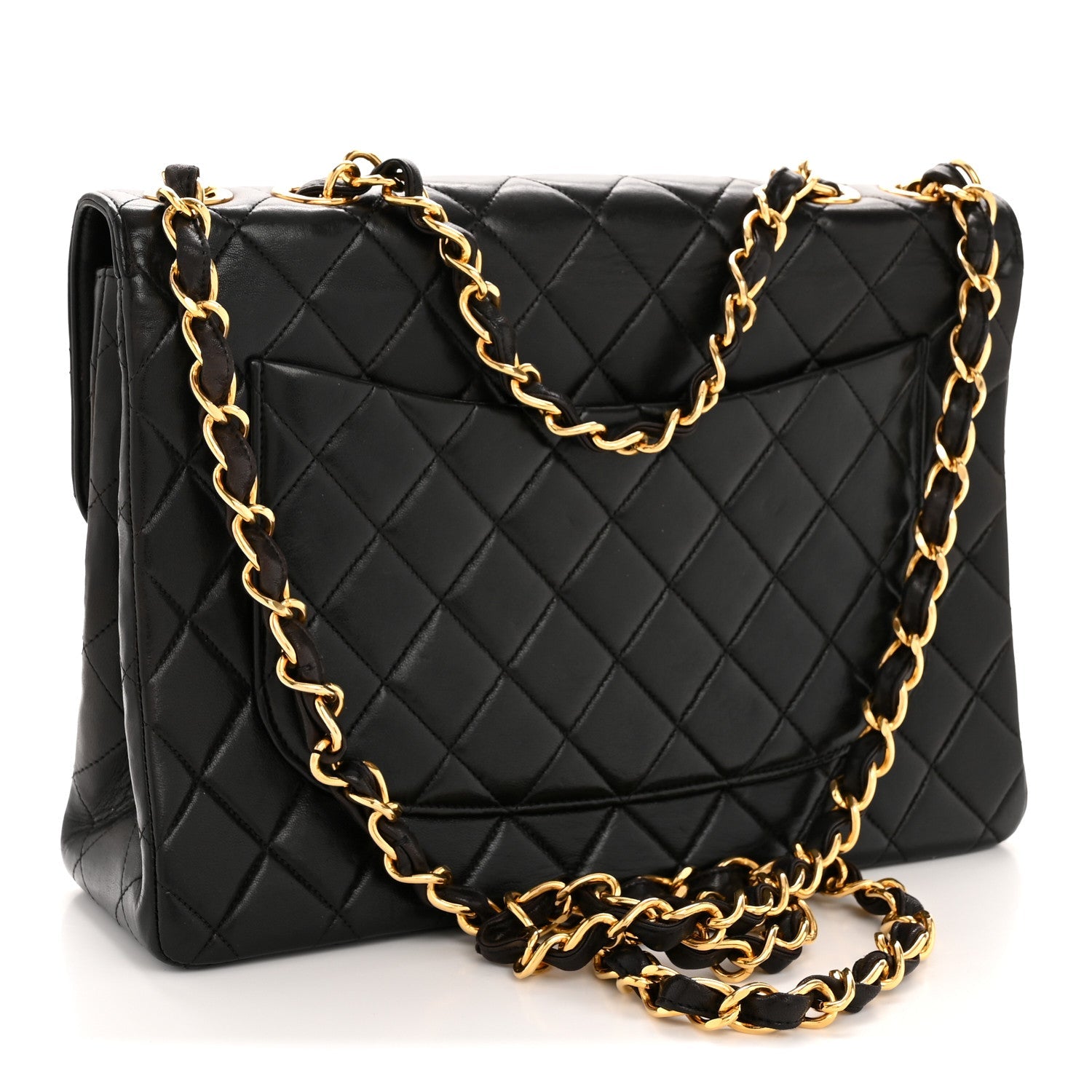 Chanel Lambskin Quilted XL Jumbo Single Flap Black