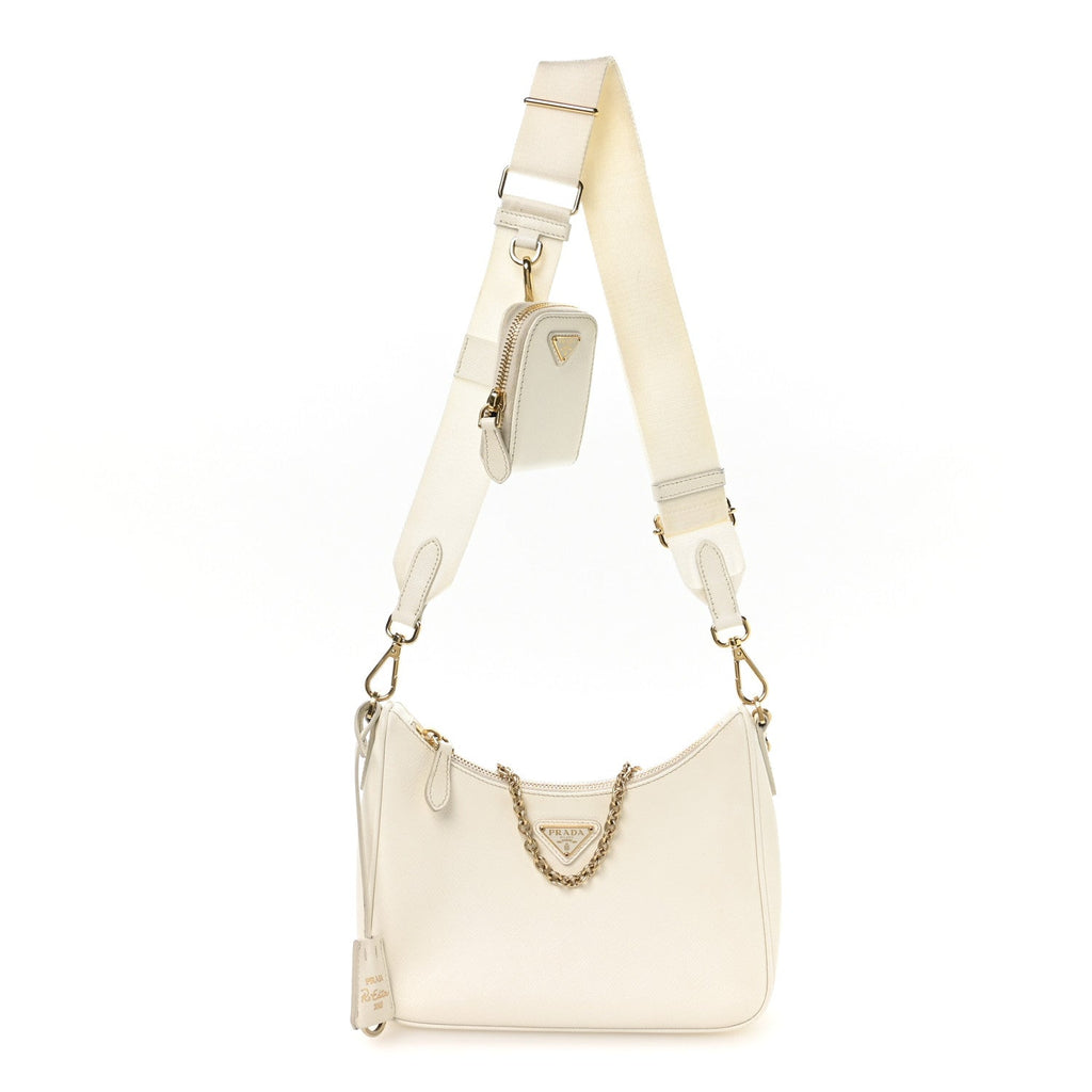 Prada Saffiano Re-Edition 2005 Shoulder Bag White