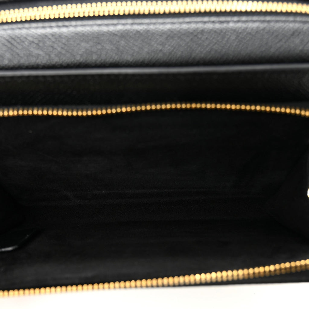 Christian Dior Grained Calfskin Caro Double Pouch Black
