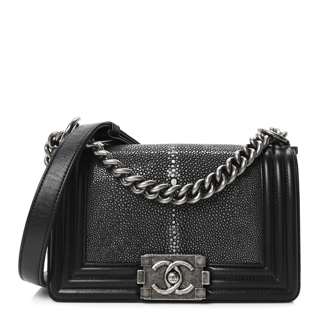 Chanel Galuchat Stingray Small Boy Flap Black