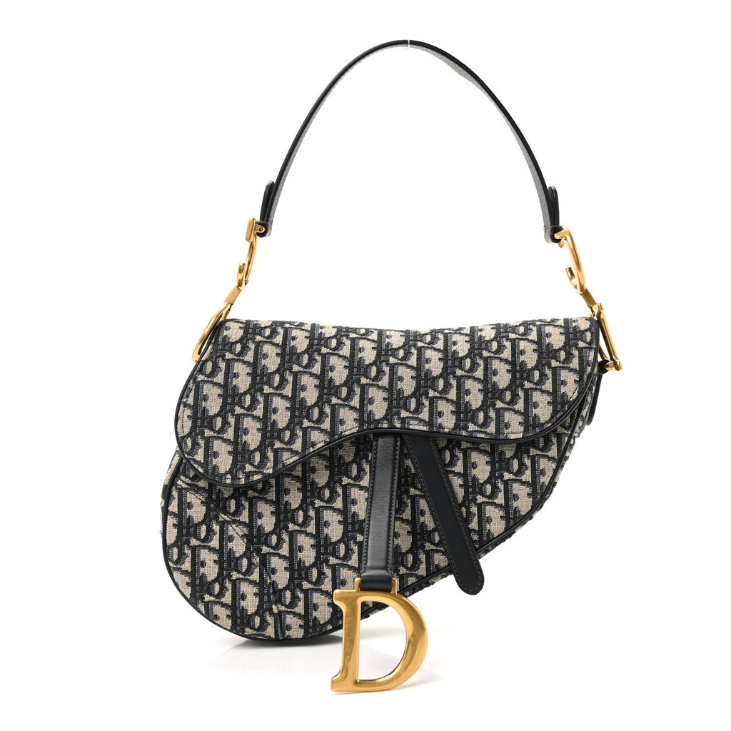 Christian Dior Oblique Saddle Bag Blue
