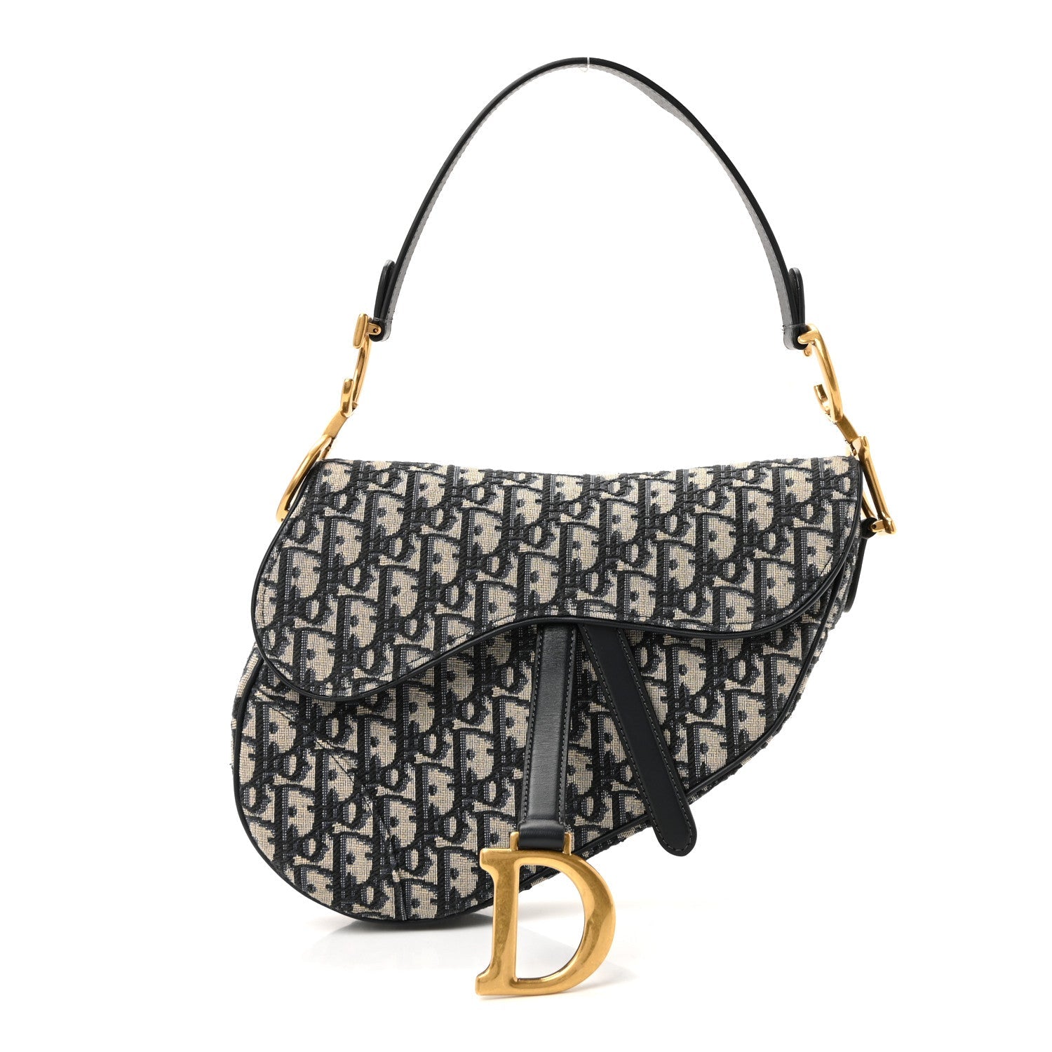Christian Dior Oblique Saddle Bag Blue
