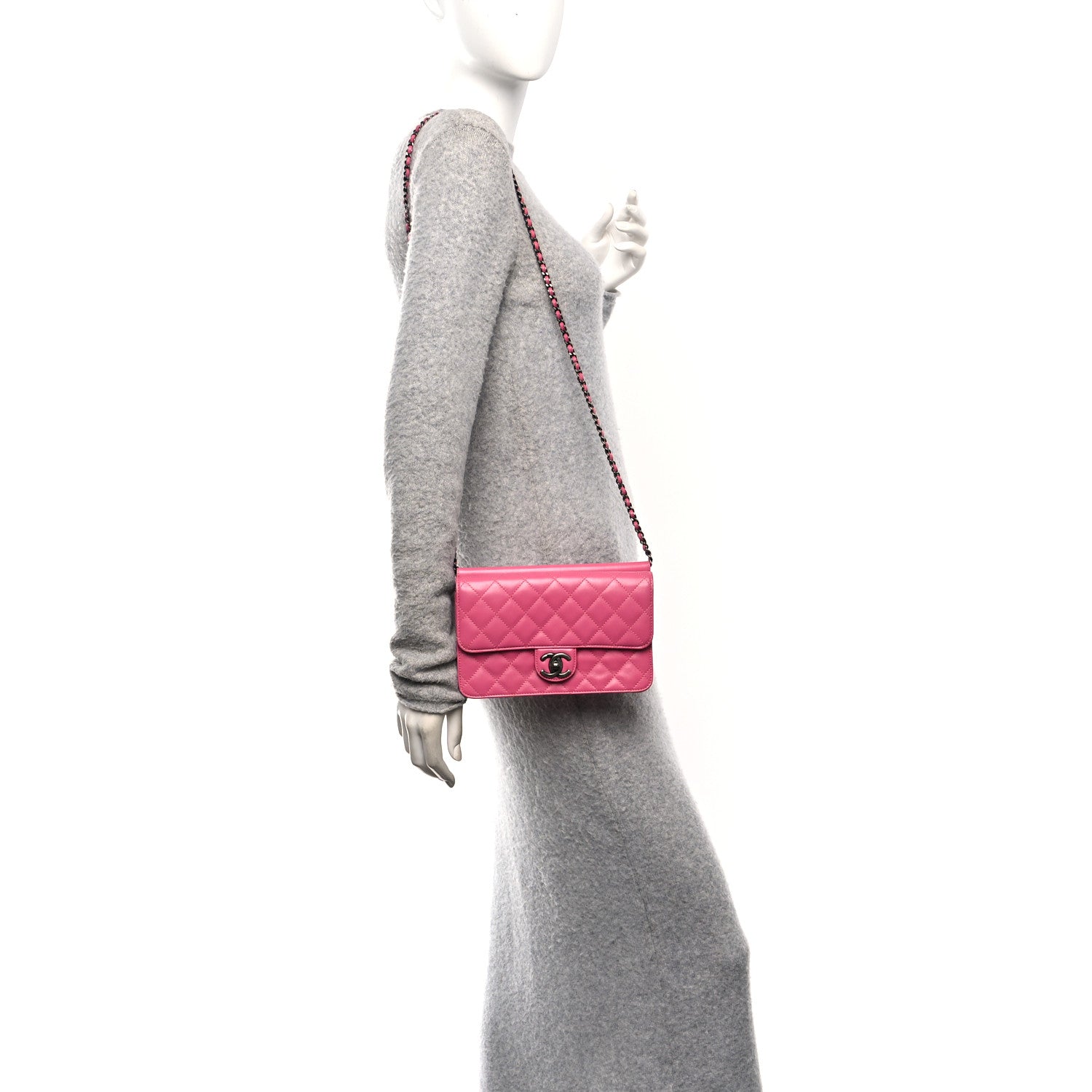 Chanel Lambskin Quilted Medium Crossing Times Flap Pink