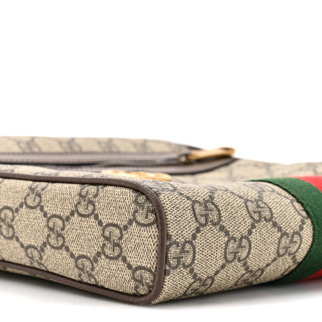 Gucci GG Supreme Monogram Web Small Ophidia Messenger Bag Brown