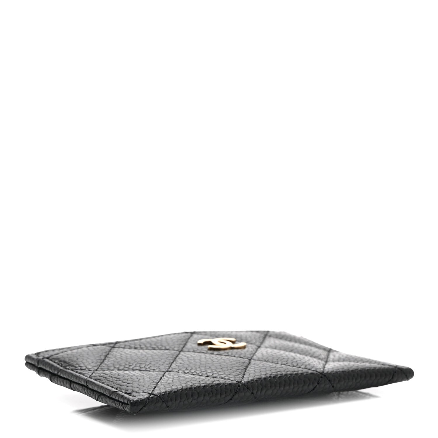 Caviar Quilted Card Holder Black