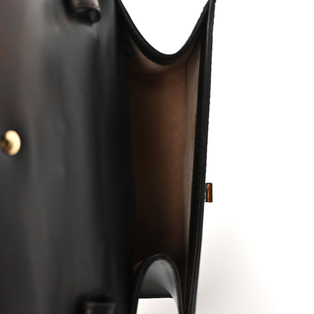 Gucci Calfskin Mini Sylvie Top Handle Bag Black