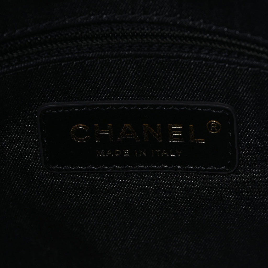 Chanel Denim Quilted Denim Mood Maxi Shopping Bag Black Multicolor