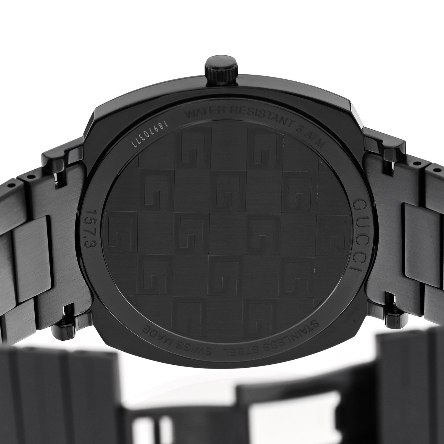 Gucci PVD Stainless Steel 38mm Grip Quartz Watch Black