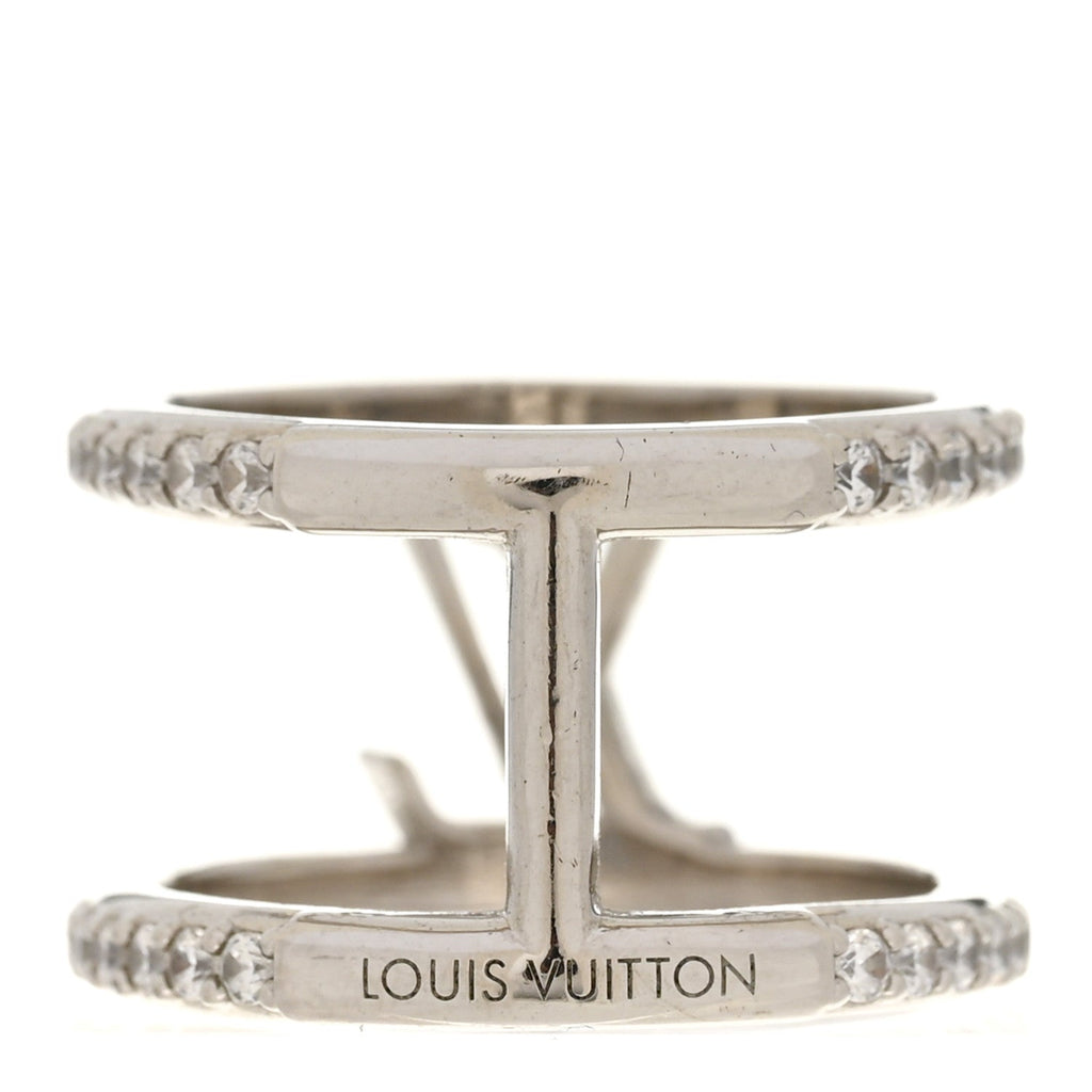 Louis Vuitton Metal Crystal LV Iconic Ring S Palladium