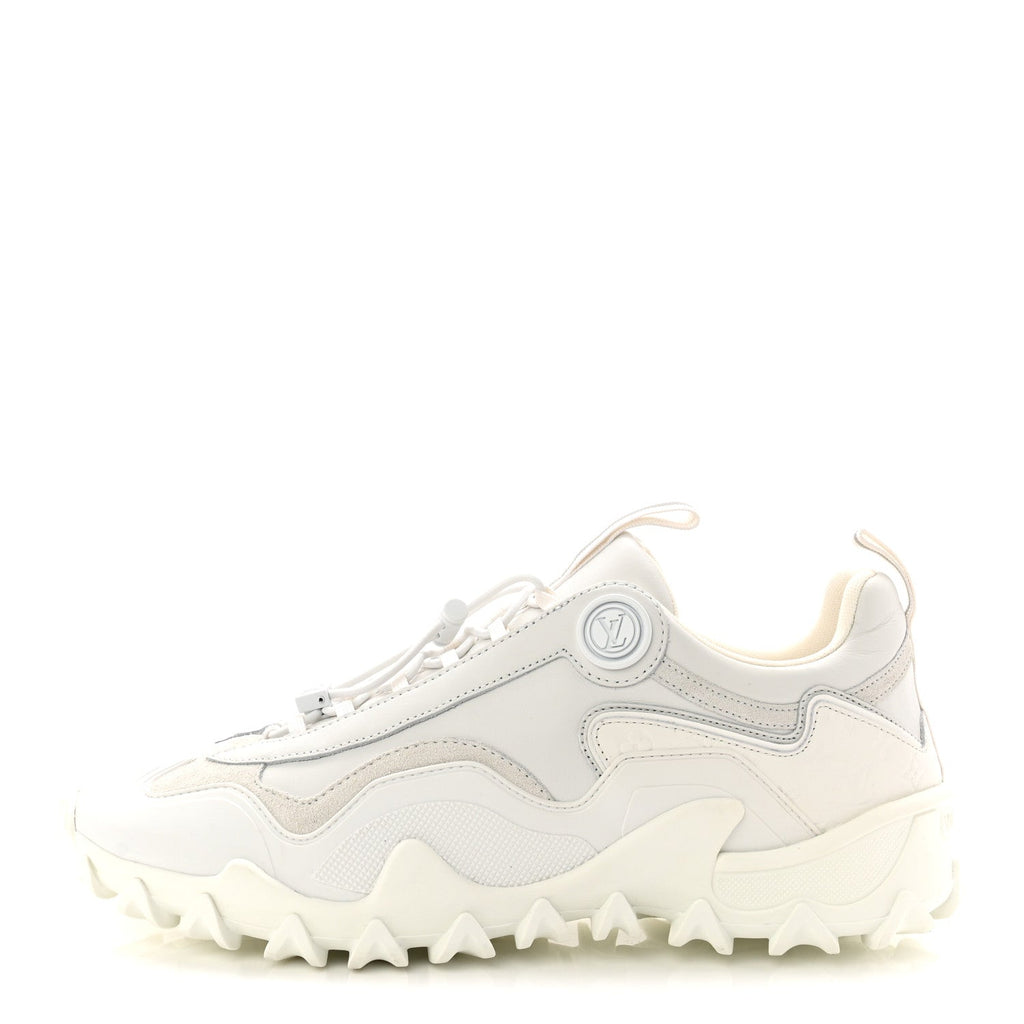 Louis Vuitton Suede Calfskin LV Rush Sneakers 37.5 White