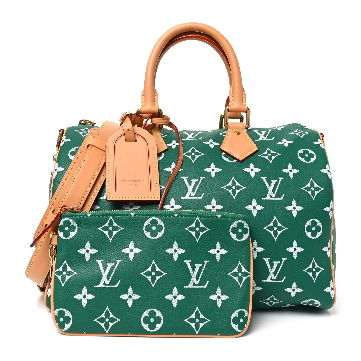 Louis Vuitton Calfskin Monogram Speedy P9 Bandouliere 30 Green