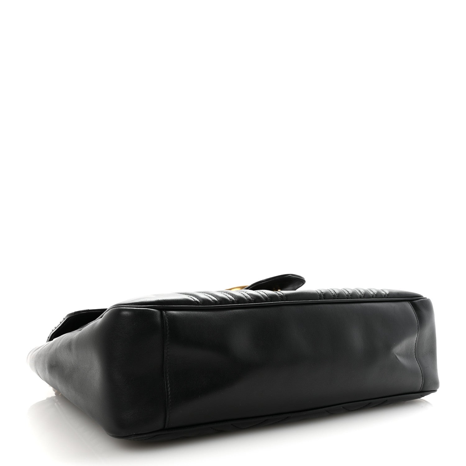 Gucci Calfskin Matelasse Large GG Marmont Shoulder Bag Black