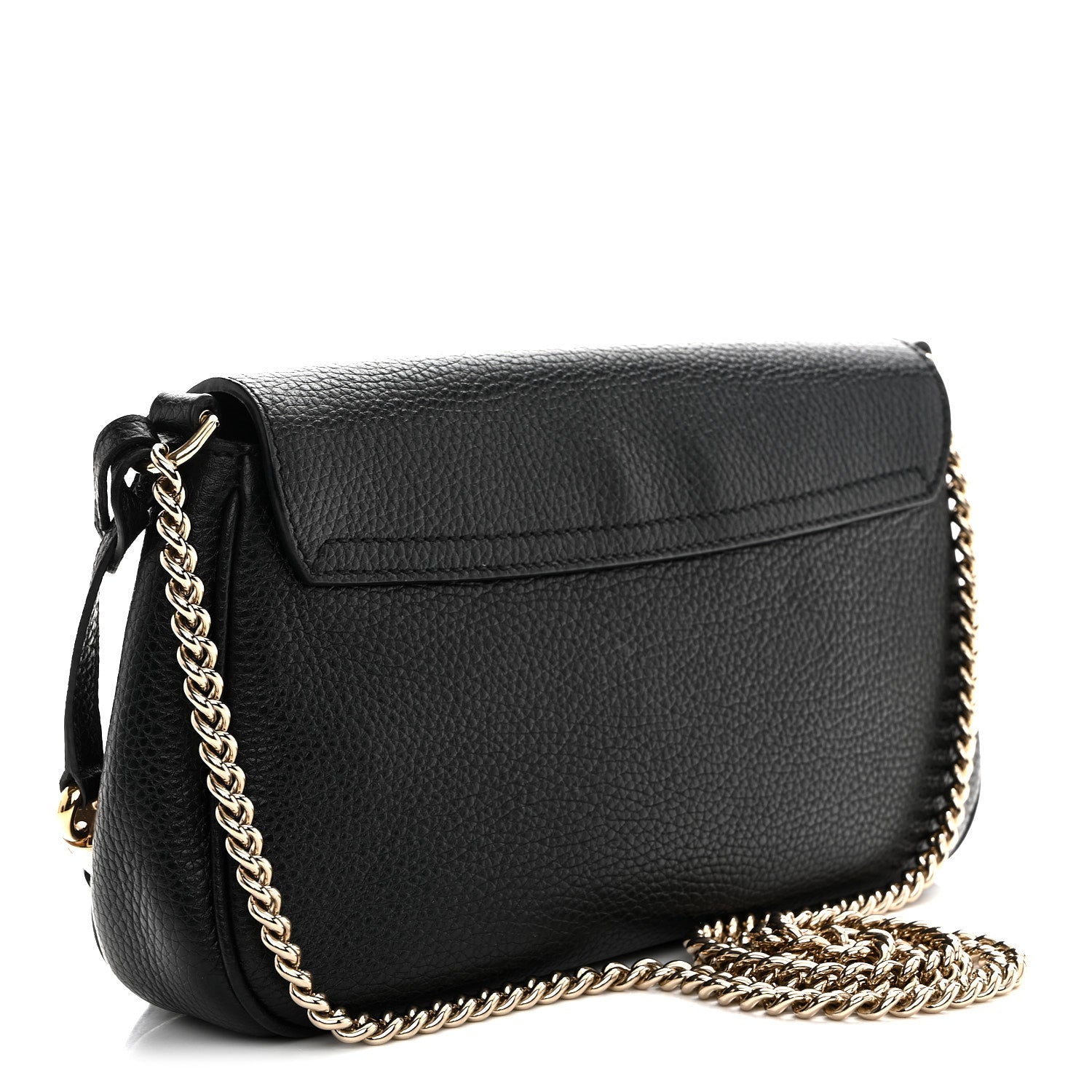 Gucci Pebbled Calfskin Medium Soho Flap Crossbody Black