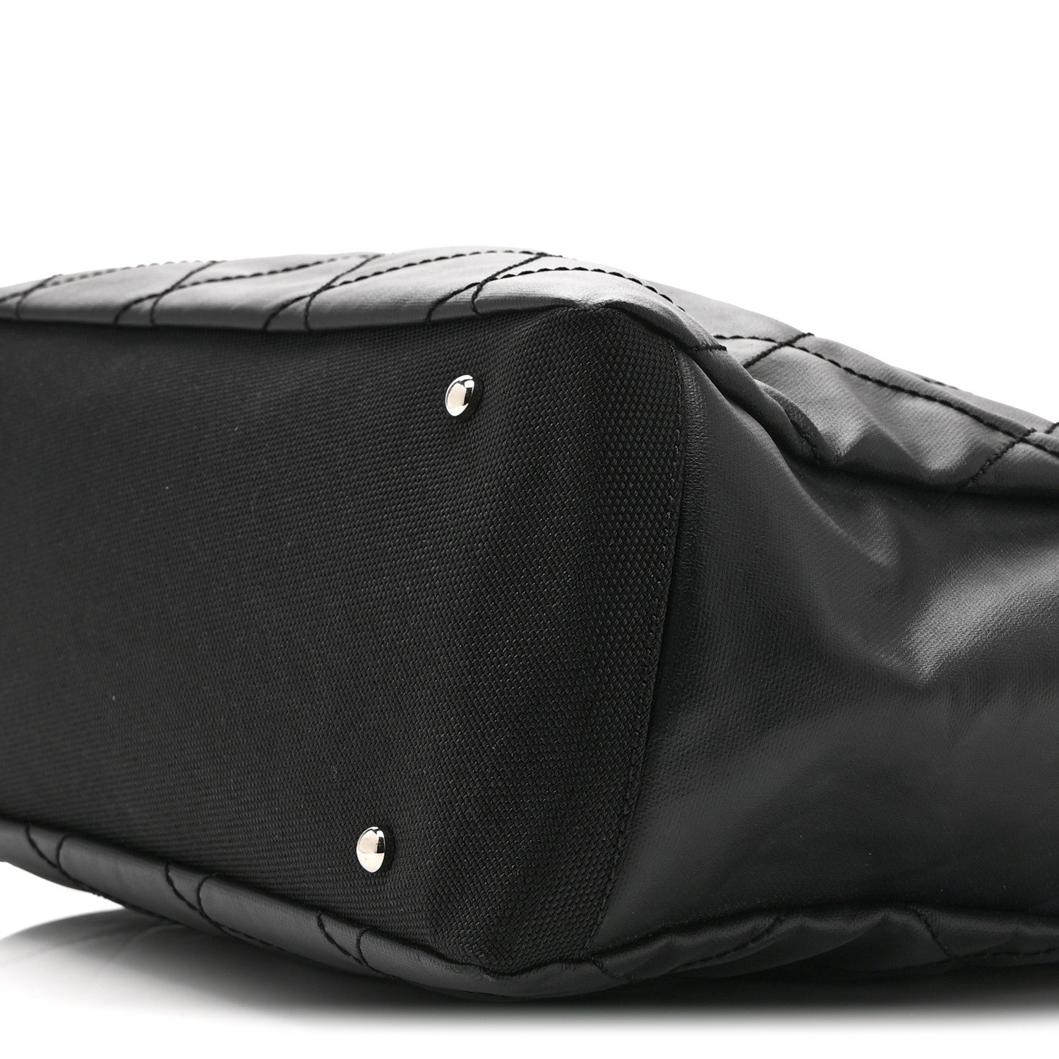 Chanel Coated Canvas Quilted Large Paris Biarritz Tote Black