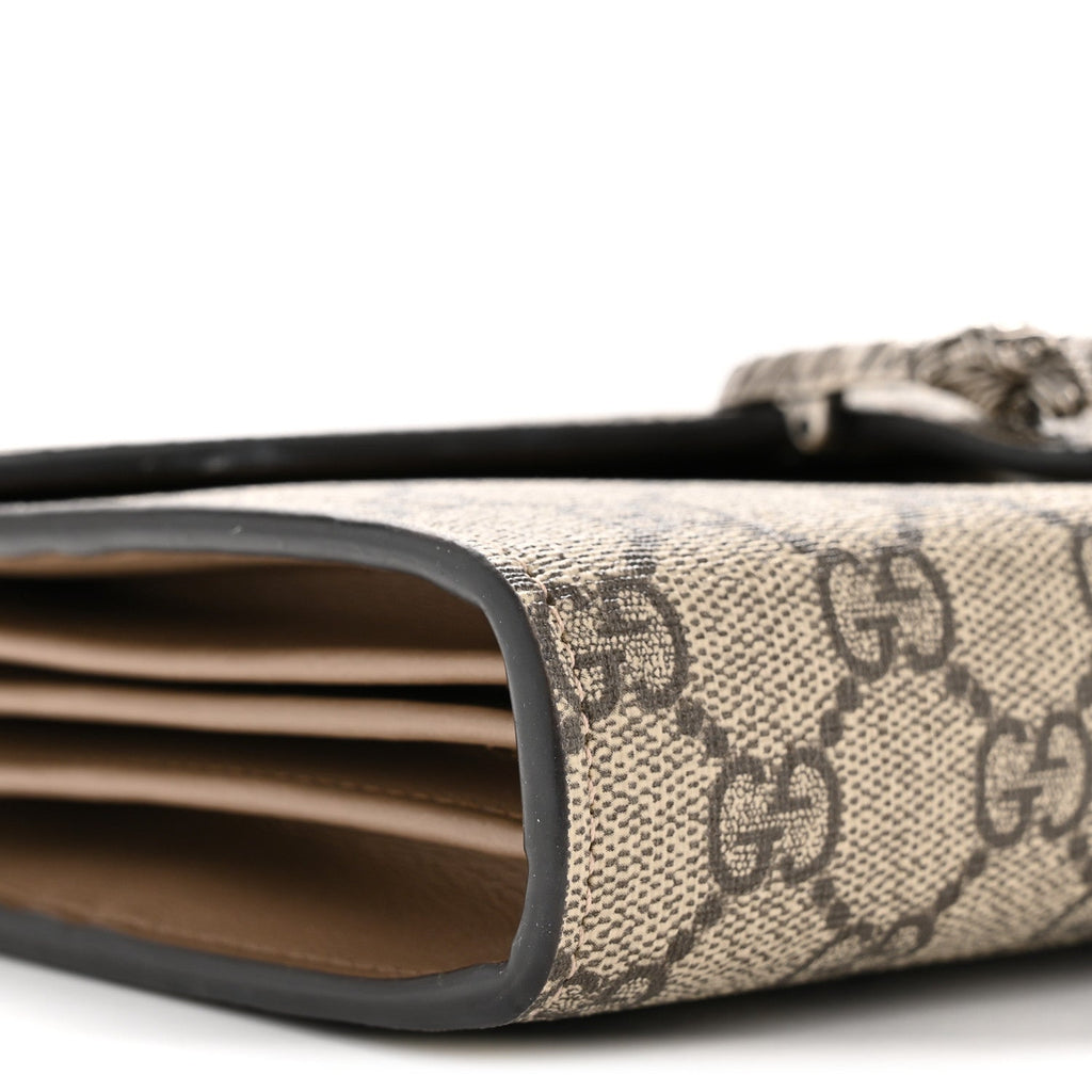 Gucci GG Supreme Monogram Mini Dionysus Chain Wallet Beige Taupe