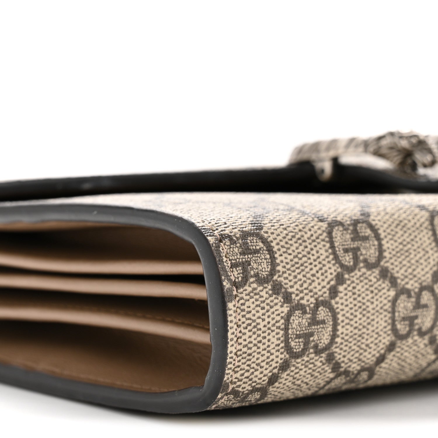 Gucci GG Supreme Monogram Mini Dionysus Chain Wallet Beige Taupe