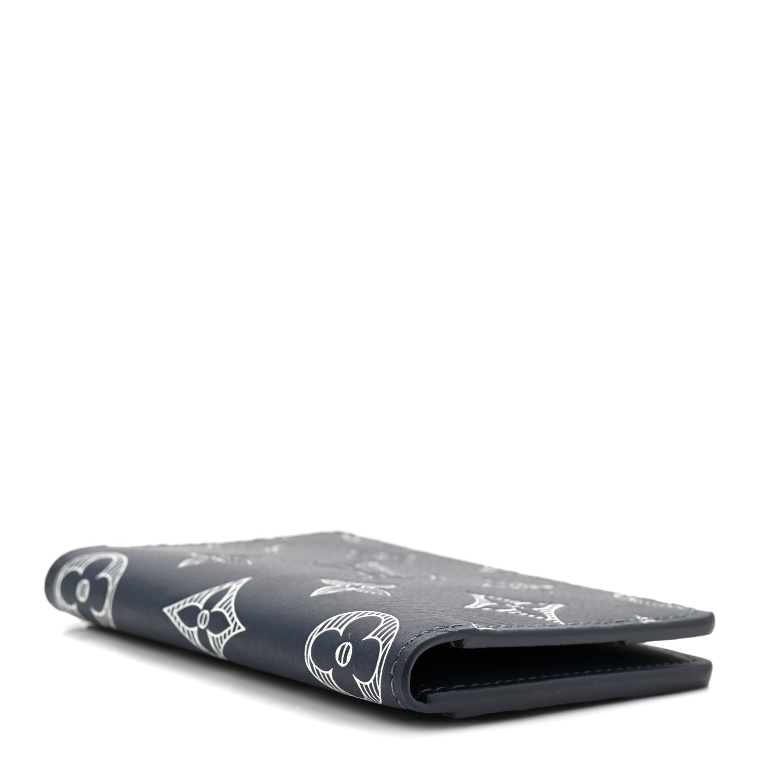Louis Vuitton Calfskin Monogram Shadow Pocket Organizer Navy Blue White