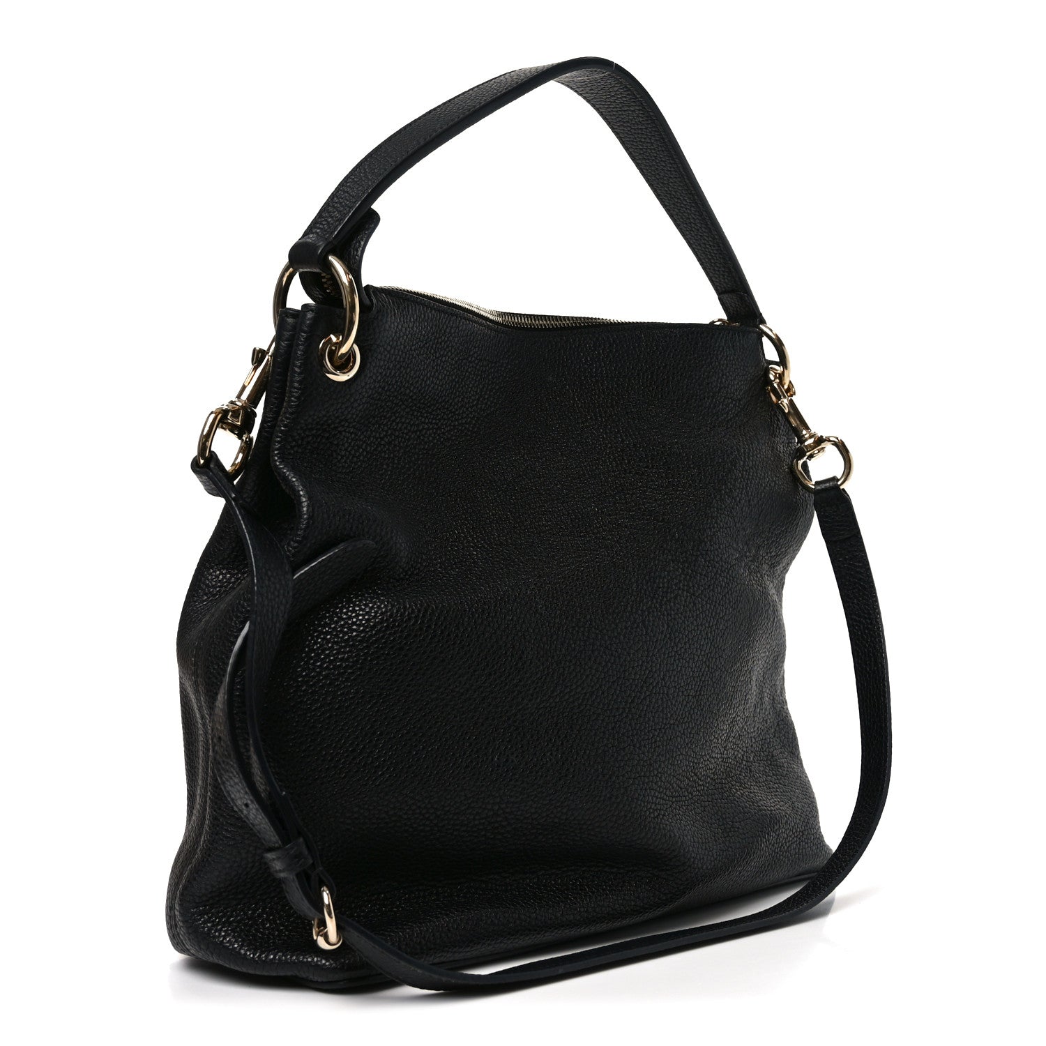 Gucci Pebbled Calfskin Large Soho Hobo Black
