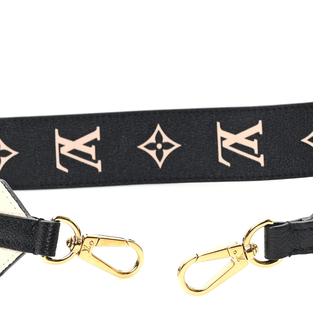 Louis Vuitton Empreinte Monogram Bandouliere Shoulder Strap Black Beige