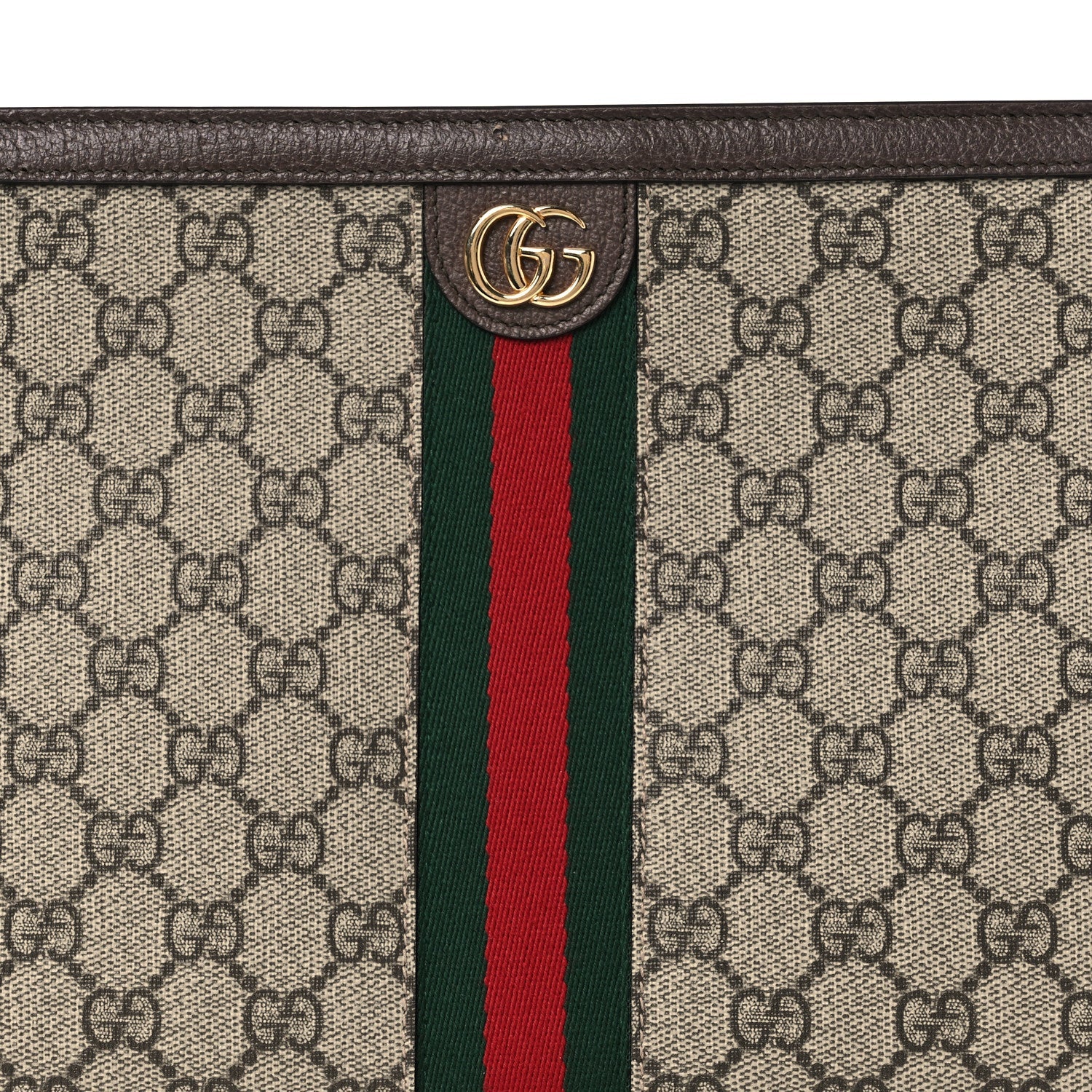 Gucci GG Supreme Monogram Web Ophidia Pouch Brown