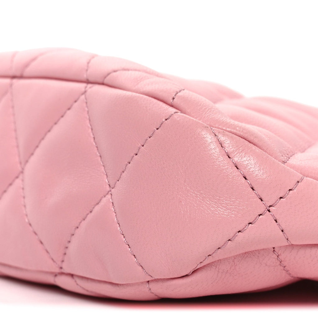 Chanel Lambskin Quilted CC Links Hobo Light Pink