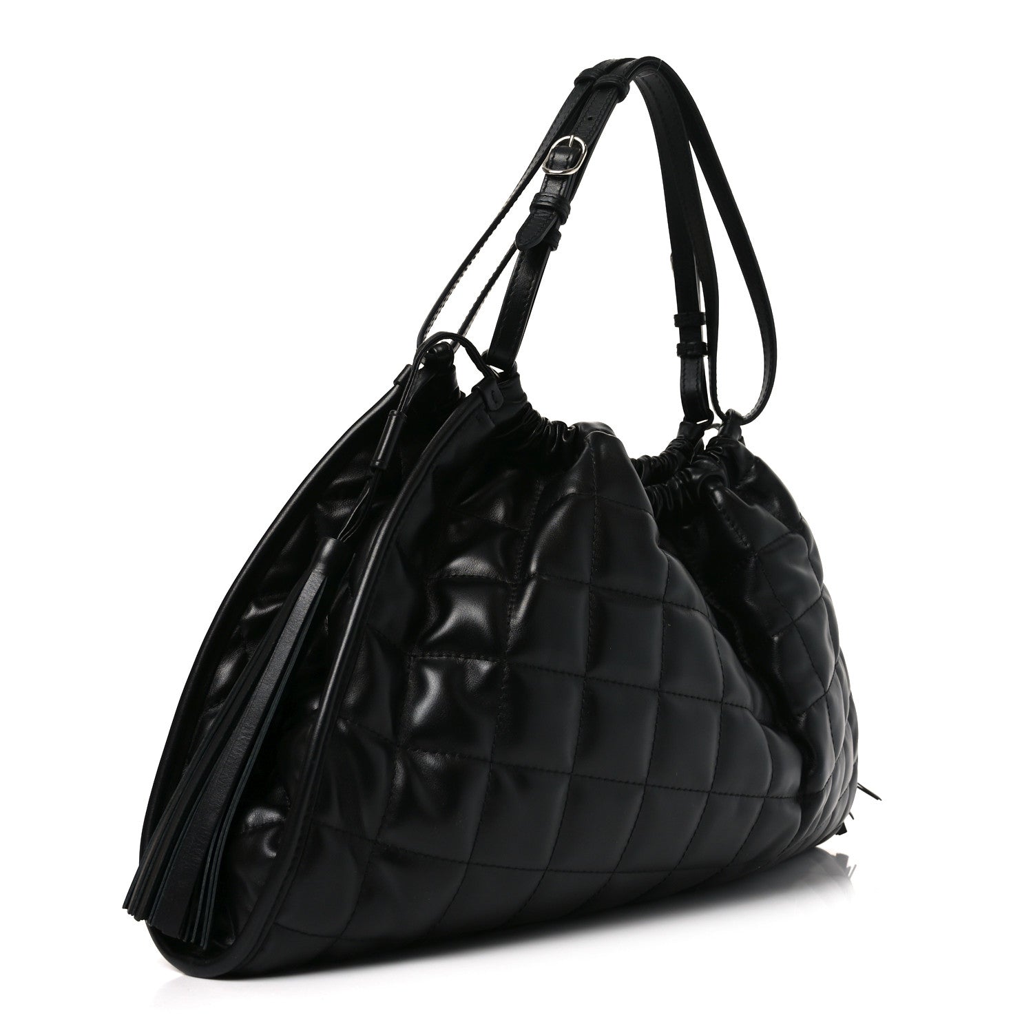 Gucci Calfskin Quilted Medium Deco Tote Bag Black