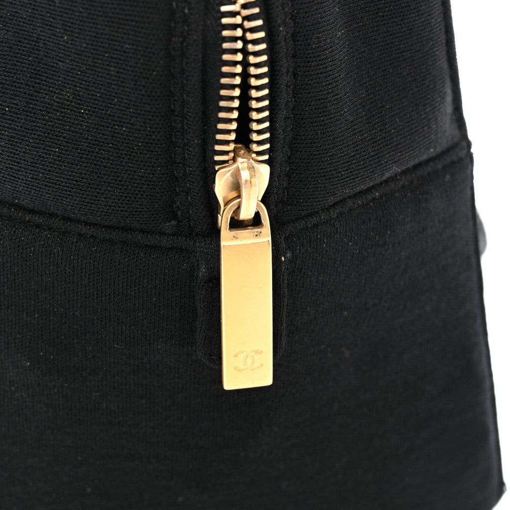 Chanel Jersey Square Quilted Bowler Black