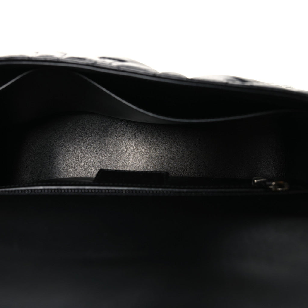Christian Dior Calfskin Macrocannage Large Caro Bag Black