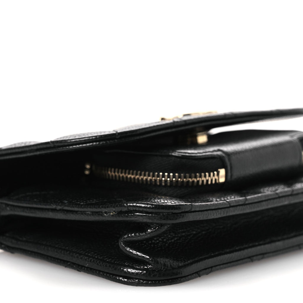 Chanel Caviar Quilted Business Affinity Clutch With Chain Black