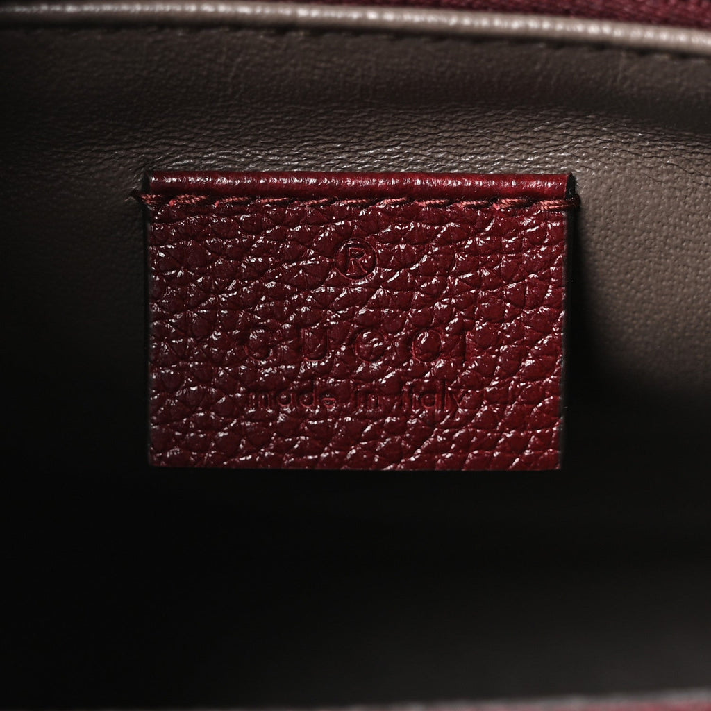 Gucci Grainy Calfskin Small Zumi Top Handle Bag Vintage Bordeaux
