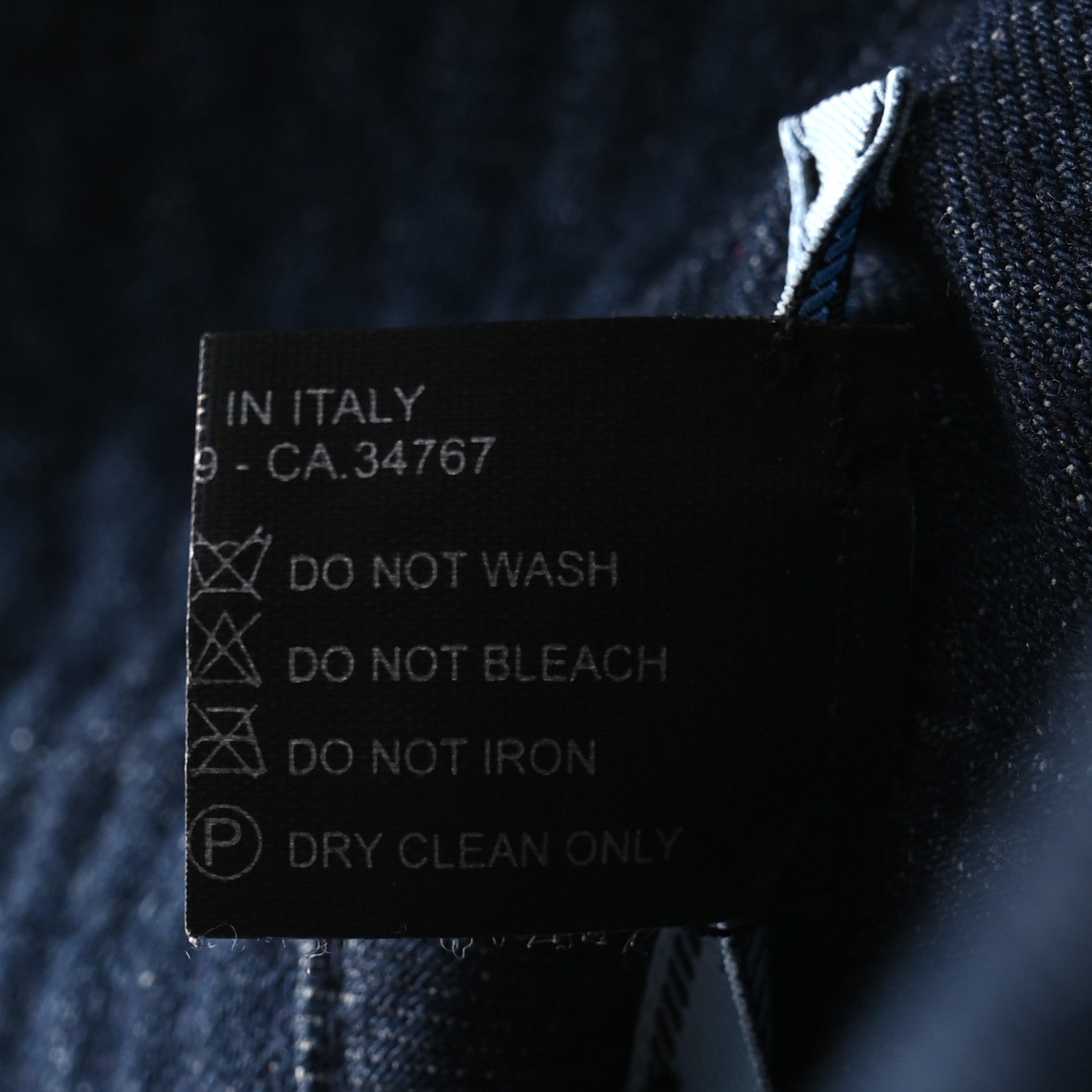 Prada Nylon Denim Metal Triangle Logo Bucket Hat S Black
