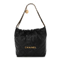 Chanel Shiny Calfskin Quilted Small Chanel 22 Black