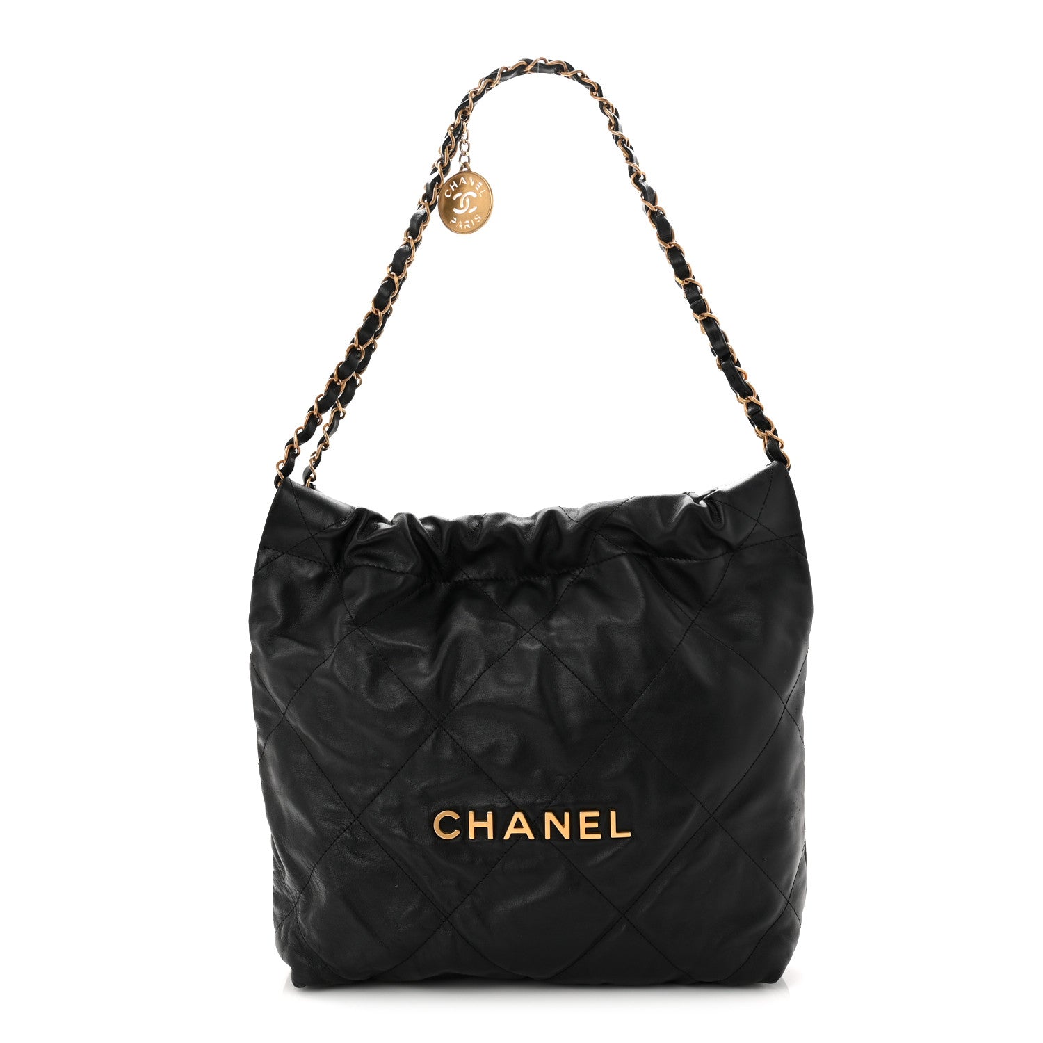 Chanel Shiny Calfskin Quilted Small Chanel 22 Black